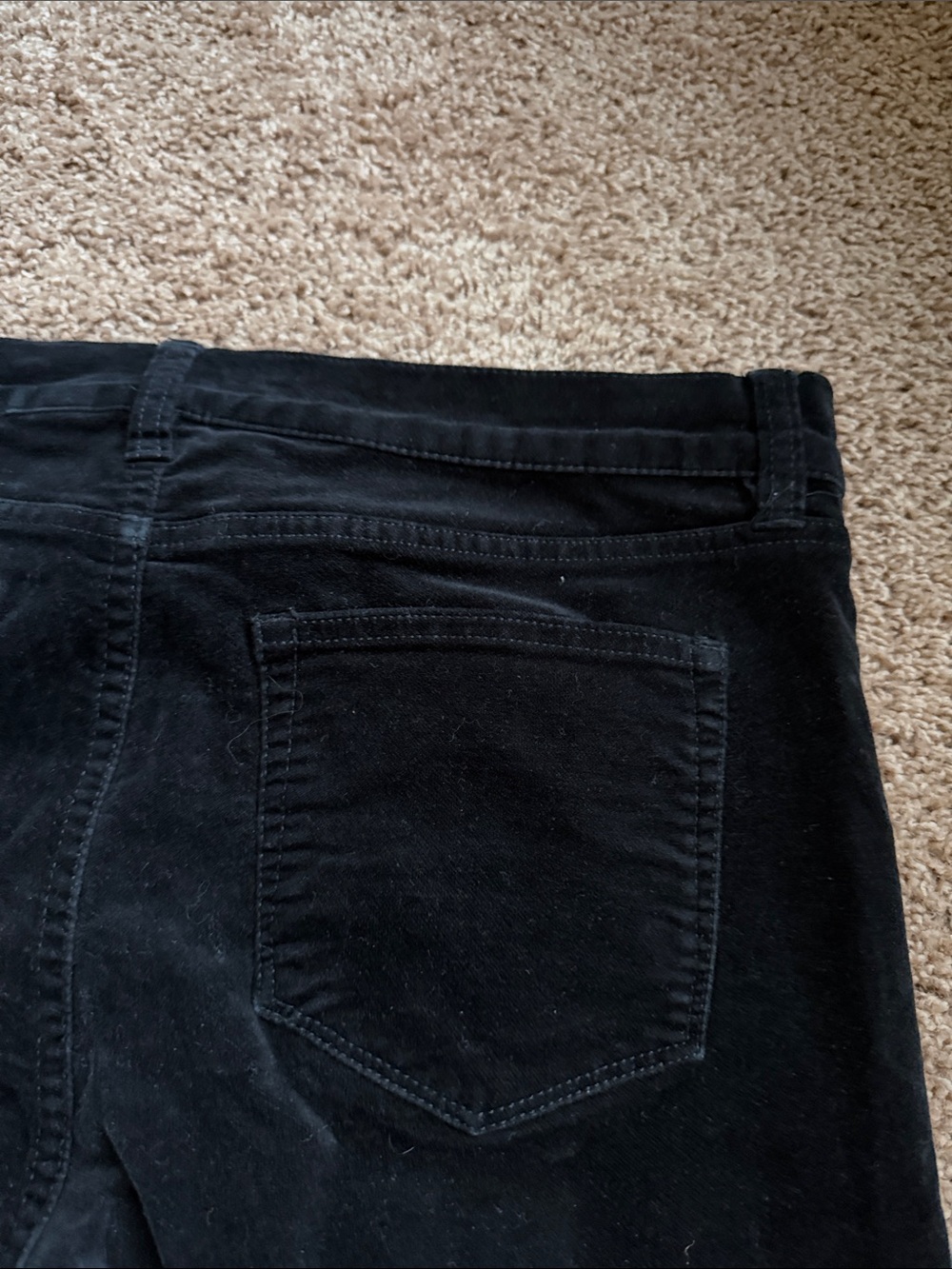 J. Crew Black Straight Velour Pants Size 30 - Picture 5 of 6